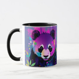 Lila-schwarze abstrakte Panda-Tasse Tasse