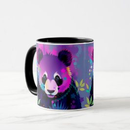 Lila-schwarze abstrakte Panda-Tasse Tasse
