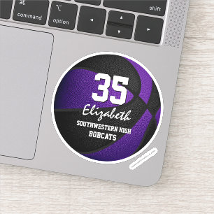 Lila schwarze Basketball-Mannschaft - Mädchen Aufkleber