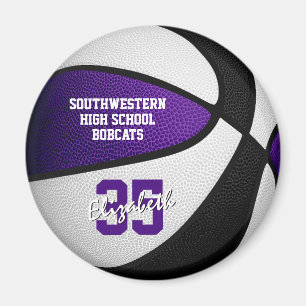 Lila schwarze Basketballmannschaft färbt Geschenke Magnet