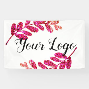 lila  schwarze Blätter mit Logo Banner