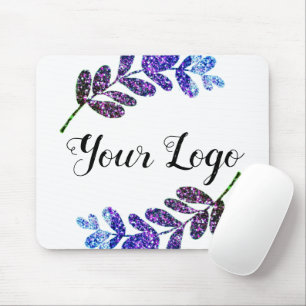 lila  schwarze Blätter mit Logo Mousepad
