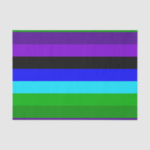 Lila, schwarze, blaue und grüne Streifen Seidenpapier
