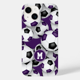 Lila schwarze Fußballmannschaft färbt Sportmuster Case-Mate iPhone 14 Hülle