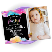Lila Schwarze Kunst im Party Paint Birthday W Foto