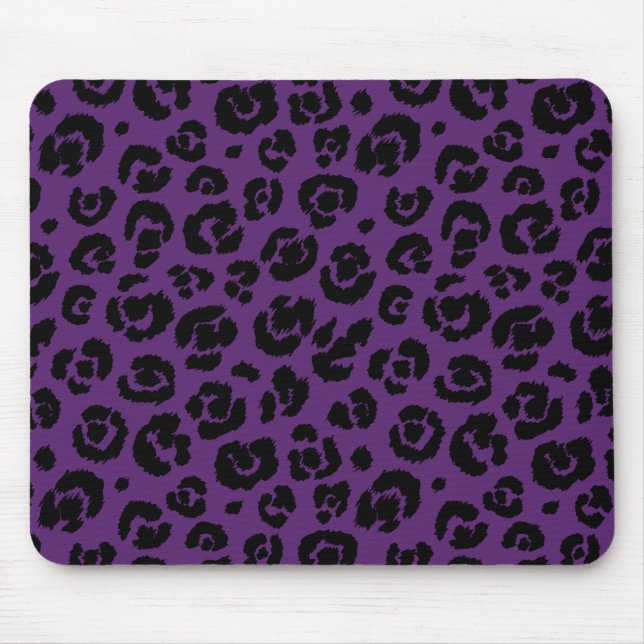 Lila schwarze Leopardrucke Mousepad (Vorne)
