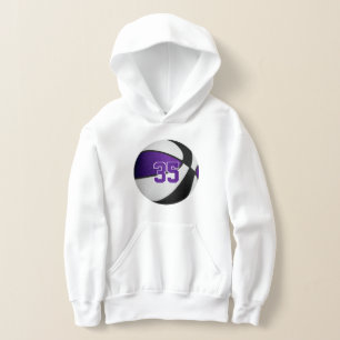 lila schwarze Mannschaftsfarben Basketball Hoodie