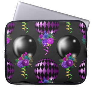 LILA- & SCHWARZE MARDI GRAS BALLOONS & BOUQUETS LAPTOPSCHUTZHÜLLE