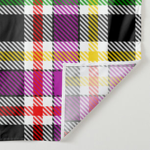 Lila Schwarze Mehrfarbig Flanell Kariert Tartan Stoff