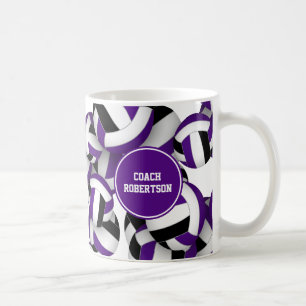 lila schwarze Schulfarben Volleyballtrainer-Gesche Kaffeetasse