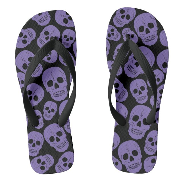 Lila Schwarze Skulpturen Flip Flops (Fußbett)