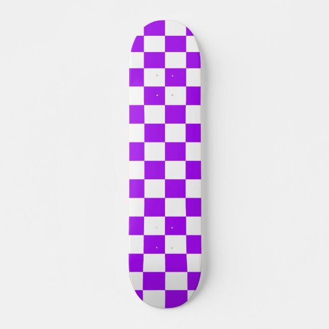 Lila schwarze u. weiße Checkered Skateboard (Vorne)