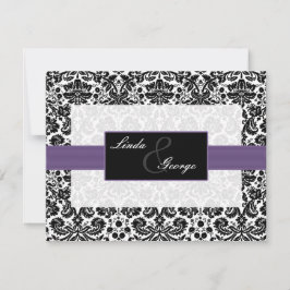 lila, schwarze und weiße Rsvp-Karten RSVP Karte