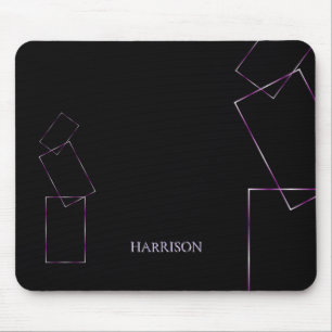 Lila-Schwarzer geometrischer Rahmen - individuell Mousepad
