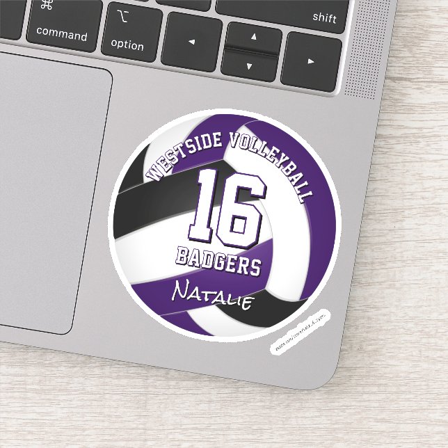 lila schwarzer Mannschaftsspieler Aufkleber (Detail)