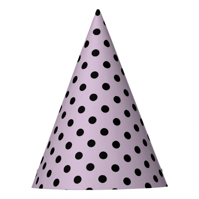 Lila Schwarzer Pünktchen-Partyhut Partyhütchen (Vorderseite)