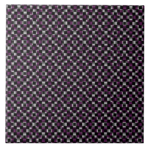 Lila Schwarzes abstraktes Muster Fliese
