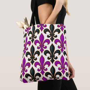 Lila-schwarzes Barock-Lilienmuster-Design 