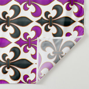 Lila-schwarzes Barock-Lilienmuster-Design  Wandteppich