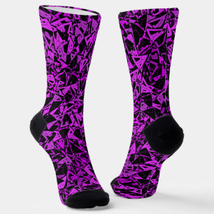 Lila schwarzes Dreieckmuster Socken