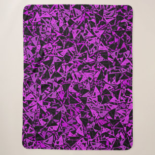 Lila schwarzes Dreiecksmuster Sherpadecke
