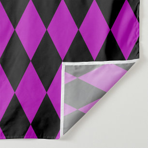 Lila Schwarzes Harlekin-Diamanten-Damengitter-Desi Stoff
