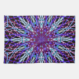 Lila Schwarzes Kaleidoskop Mandala Art Handtuch