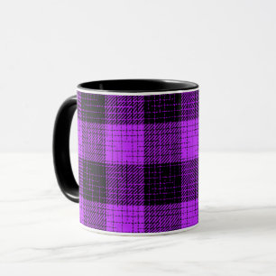 Lila-schwarzes Kreuzschachmuster Büffel-Karo Tasse