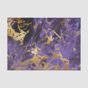Lila schwarzes MarmorImitat-GoldGlitzer-Muster Seidenpapier