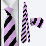 Lila schwarzes Streifenmuster Krawatte<br><div class="desc">Lila schwarz gestreifte Patternhalsbinde.</div>