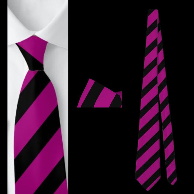 Lila schwarzes Streifenmuster Krawatte (Von Creator hochgeladen)