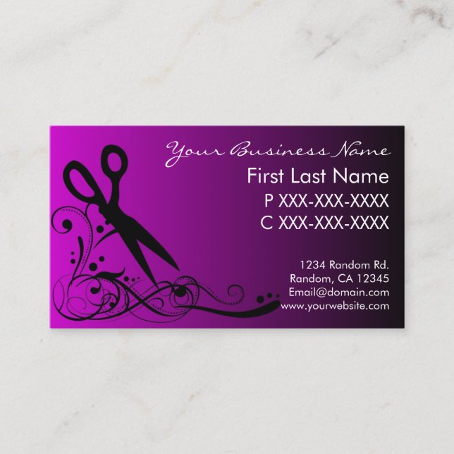 Lila Schwarzes verblassen Visitenkarte (Vorderseite)