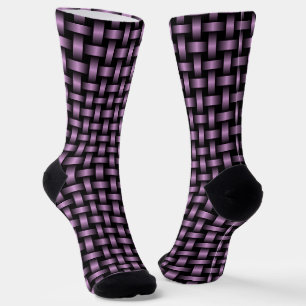 Lila-schwarzes Webmuster Socken