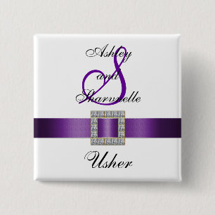 Lila, schwarzes, weißes Pförtner-Button Button