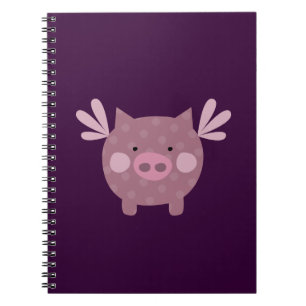 Lila Schwein-Notizbuch Notizblock