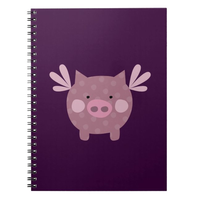Lila Schwein-Notizbuch Notizblock (Vorderseite)