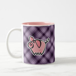 Lila Schwein Zweifarbige Tasse