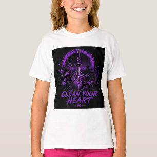 Lila Schwert Herz – Reinige dein Herz T-Shirt