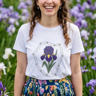 Lila Schwertlilie-Blume Botanisch Tri-Blend Shirt