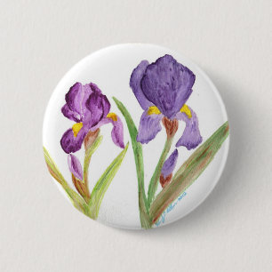 Lila Schwertlilie Button
