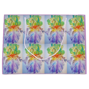 Lila Schwertlilie Schwertlilien Floral Wasserfarbe Große Geschenktüte