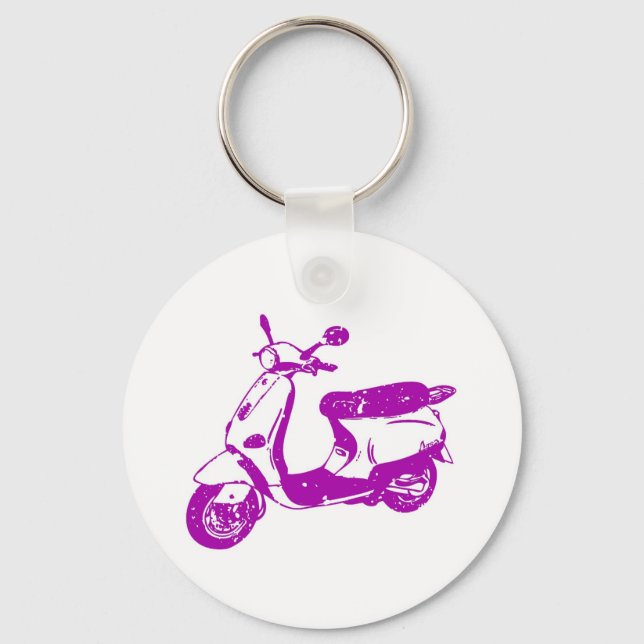Lila Scooter Schlüsselanhänger (Vorderseite)