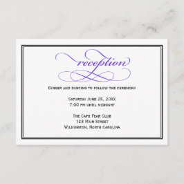 Lila Script-Hochzeitsempfangskarte Begleitkarte