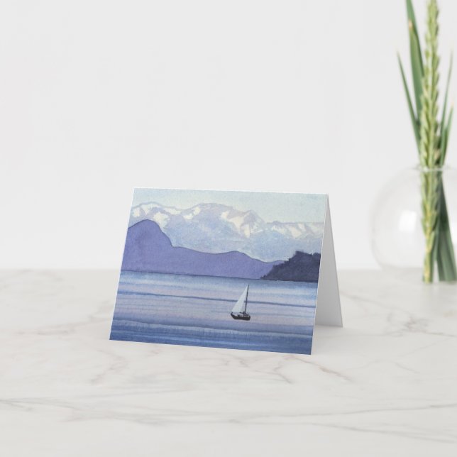 Lila Seascape Dankeskarte (Vorderseite)