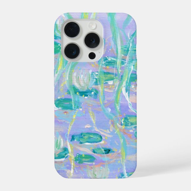 Lila Seerosen Handyhülle iPhone Hülle (Rückseite)