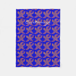 lila Seesternfisch Thunder_Cove blau Fleecedecke