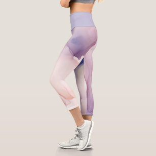 lila Seideneffekt Capri Leggings