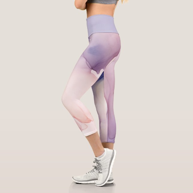 lila Seideneffekt Capri Leggings (Links)