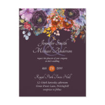 Lila Seite Orange Rosa Blumenzwiebeleinladungen