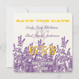 Lila Senf Gelbe Blume Save the Date